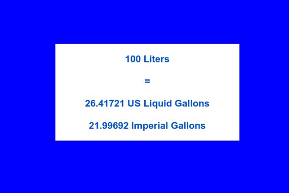 Gallons - 100 Liters to Gallons