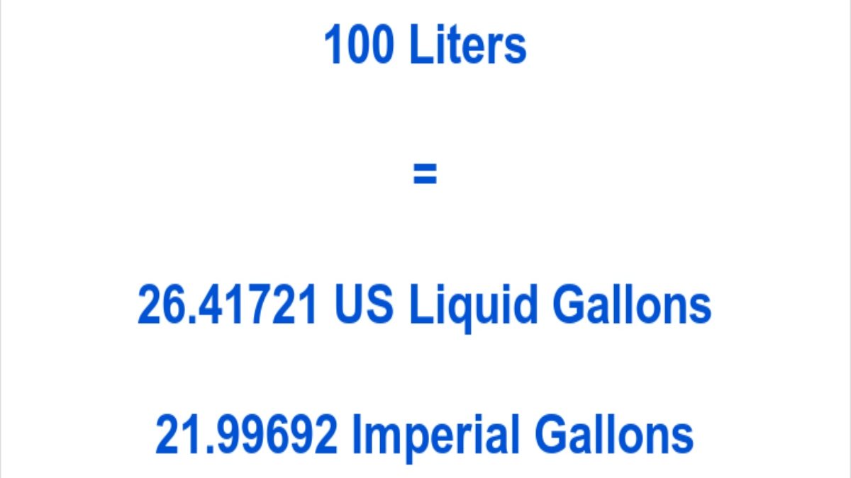 100 Liters to Gallons