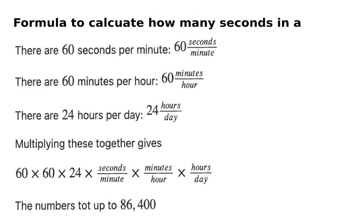 Formula to Calculate Seconds in a Day.