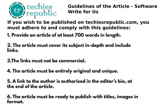 Guidelines of the Article - Software Write for Us